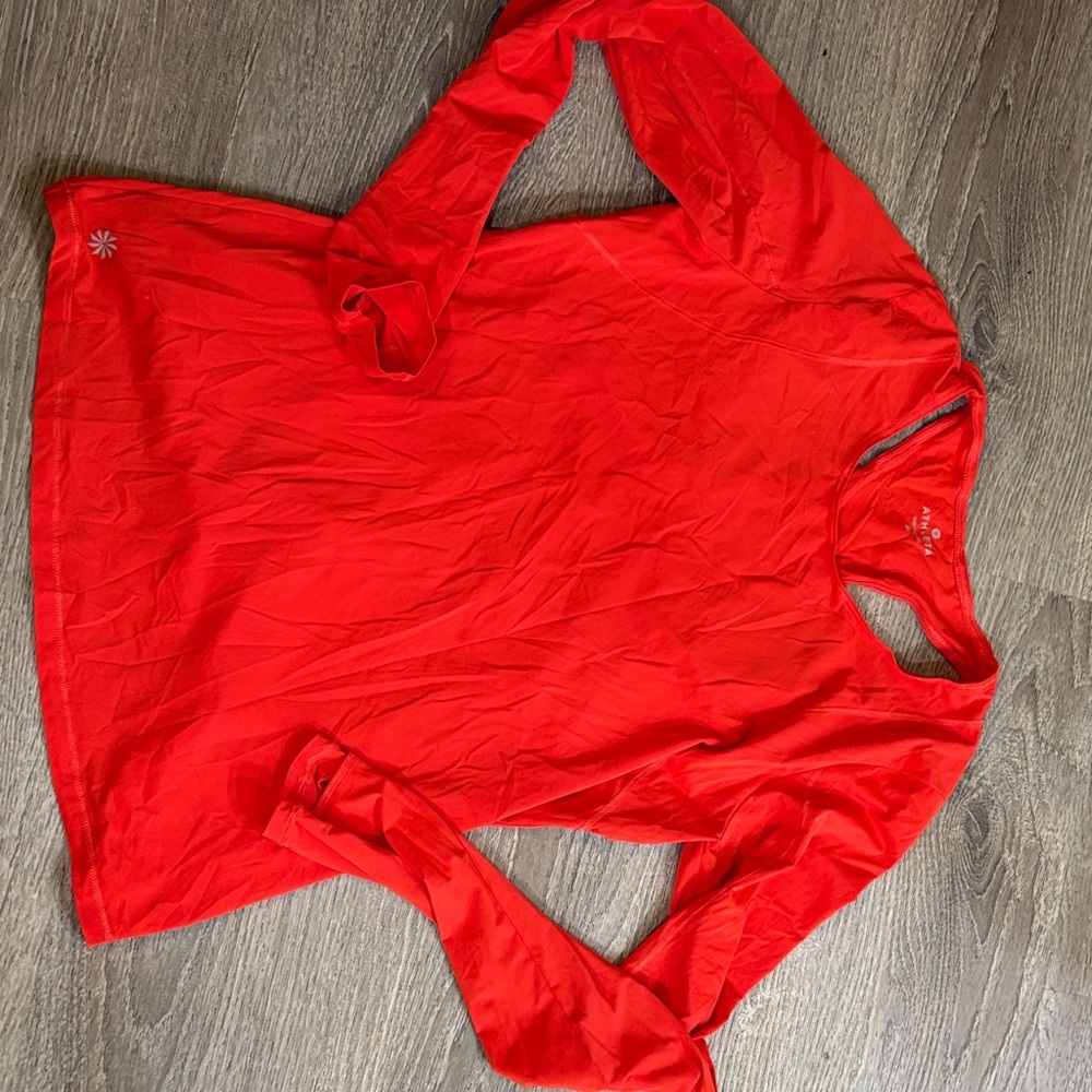 Athleta Vibrant Red Long Sleeve Tee